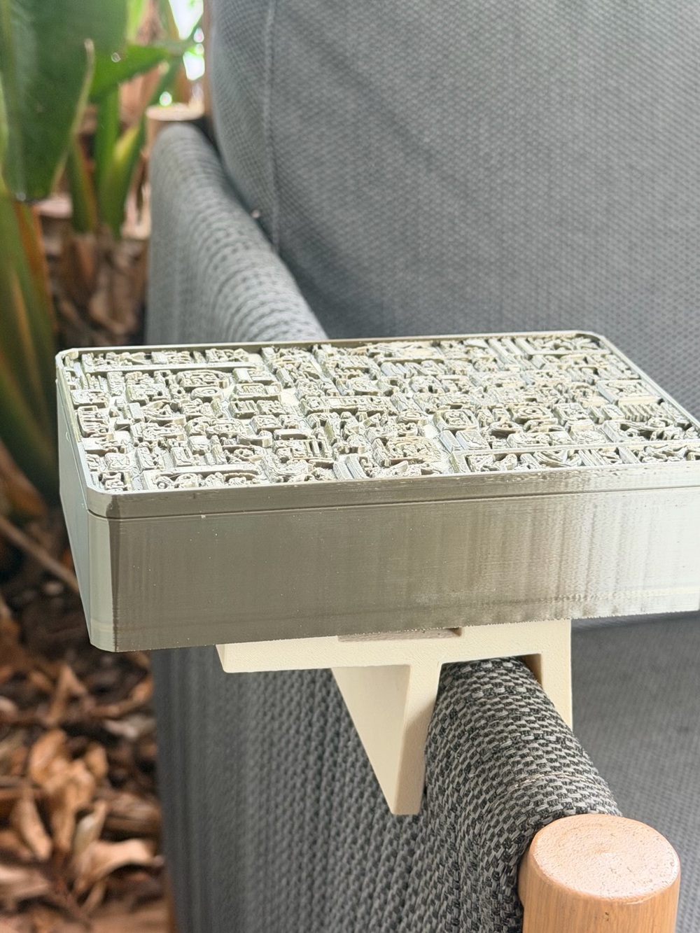 3D Printed Decorative Organizer in Light Sage and Cream